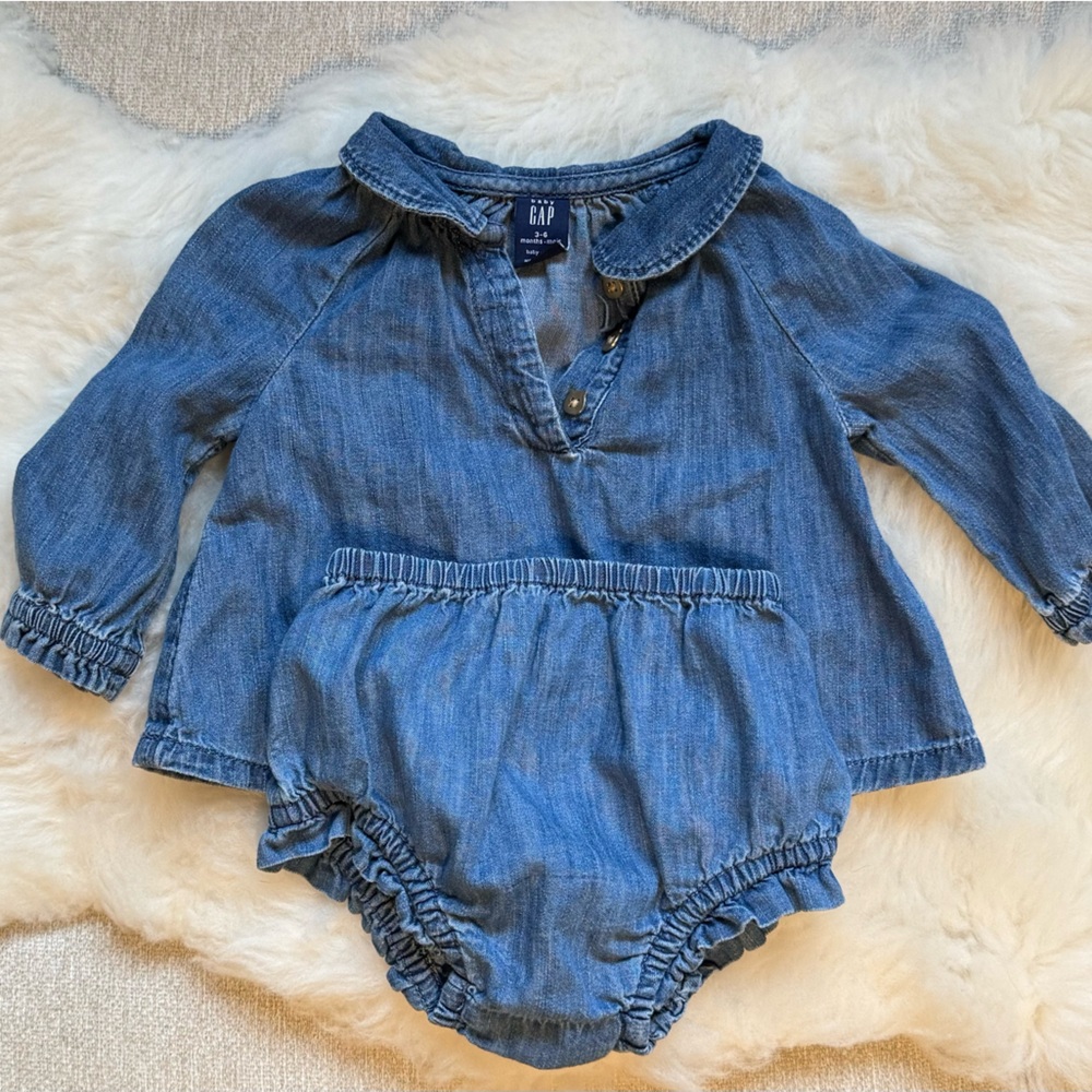 GAP Kids Blue Jean Jacket and Shorts Set